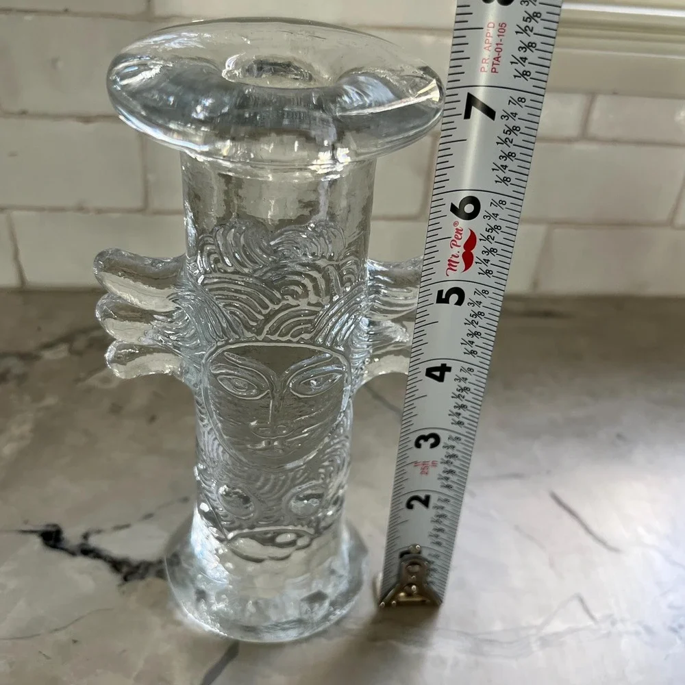 Collection of 5 VTG‎ Bertil Vallien Kosta glass Angel candle holders Sweden 70s